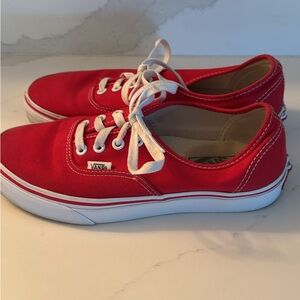 Vans Red and White Athletic Shoes